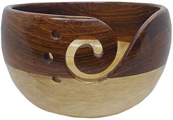 Scheepjes Yarn Bowl - Rozen- en Dennenhout - 13x9cm 1